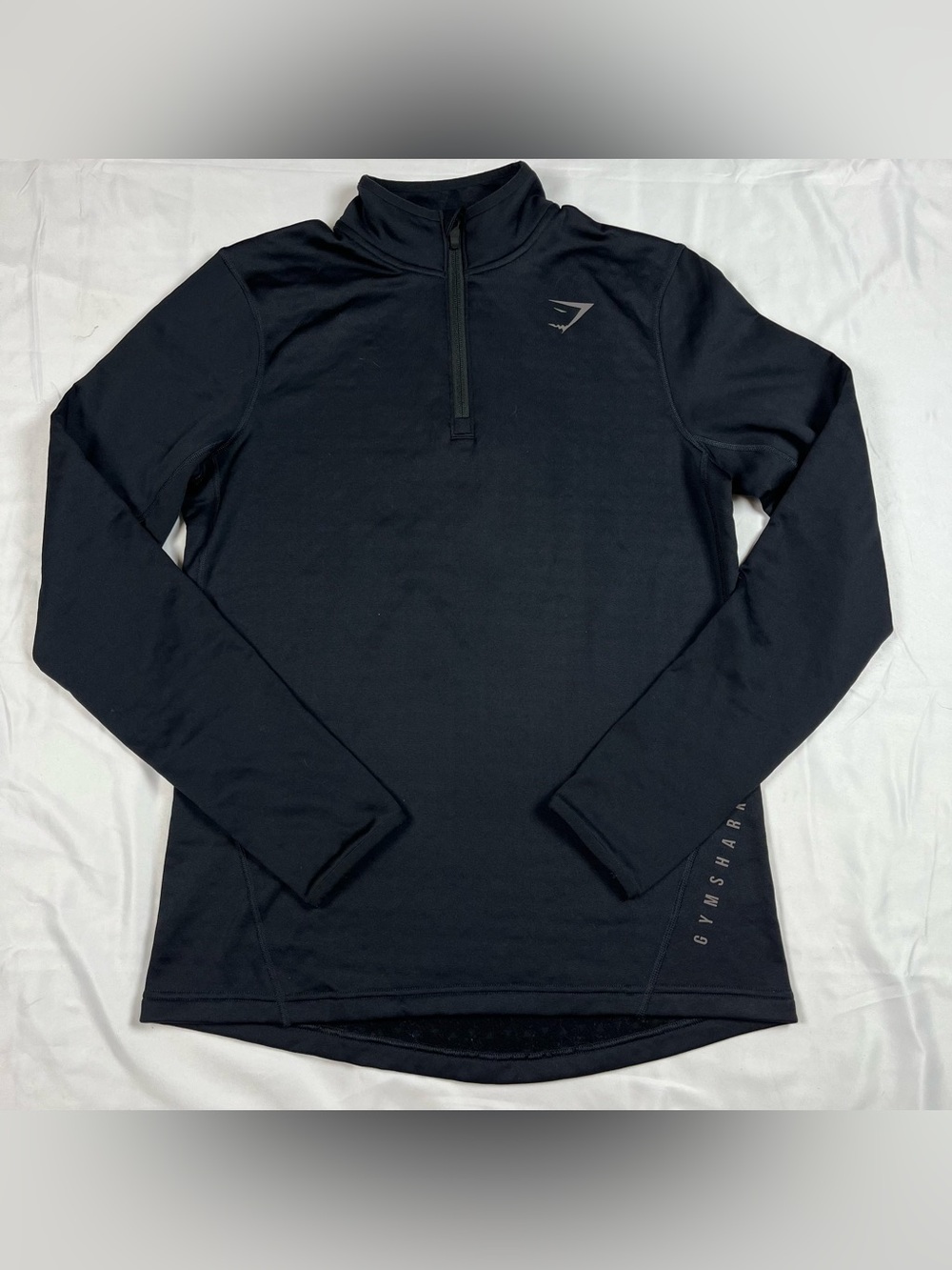 Gymshark Men's S Black 1/4 Zip Mock Neck Long Sleeve Athletic Top
